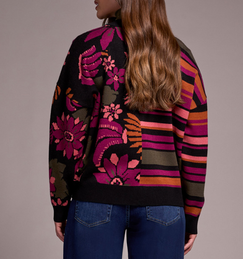 Tribal Florals and Stripes Cardigan