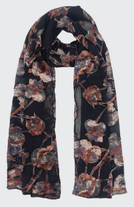 Maude VSA Velvet Burnout Neutral Cottonwood Scarf