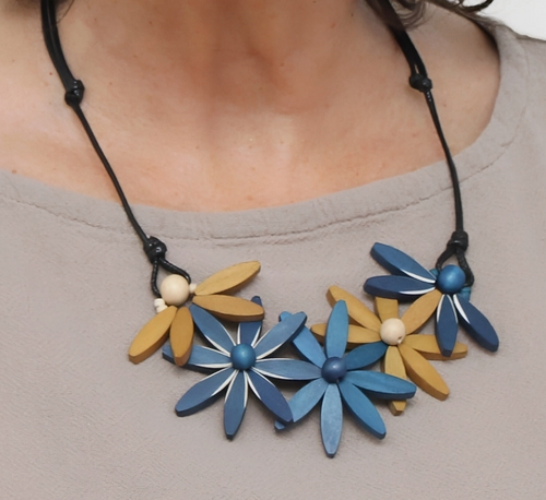 Blue Garland Floral Nectar Statement Necklace