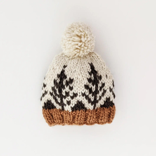 Cream Forest Knit Beanie Hat