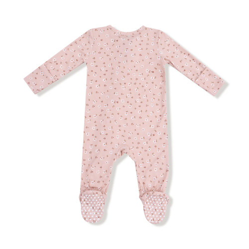 Carrie Floral Pink 2 Way Zipper Footie