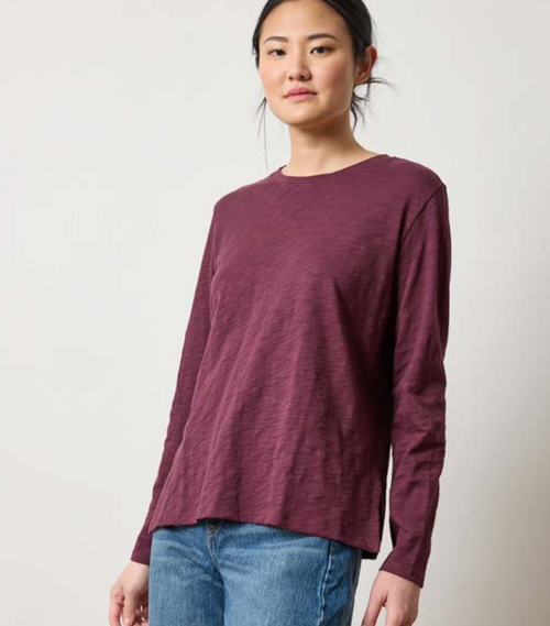 Merlot Long Sleeve Boyfriend Tee