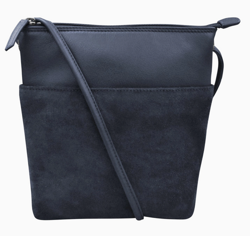 Classic Navy Midi Sac Suede Crossbody
