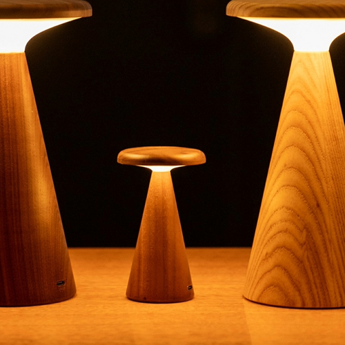 Mini Sylva Gingko Lamp in Walnut