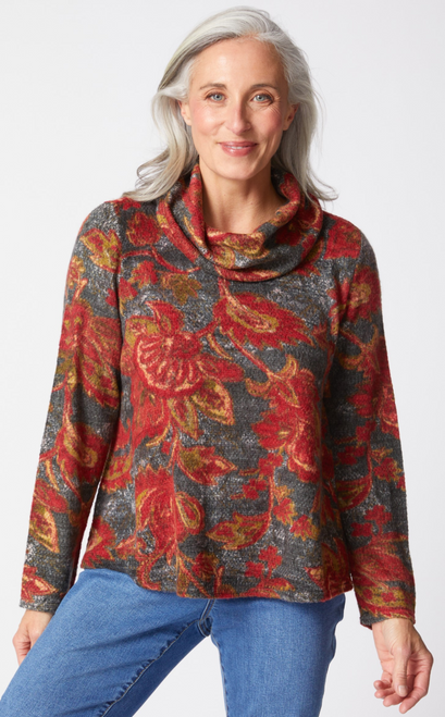 Habitat's Truffle Aspen Paisley Knit Cowl Top