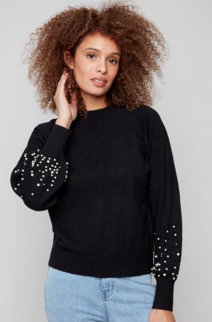 Charlie B Black Pearl Detail Sweater
