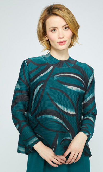 Marine Parisian Pleats Bella Boxy Top