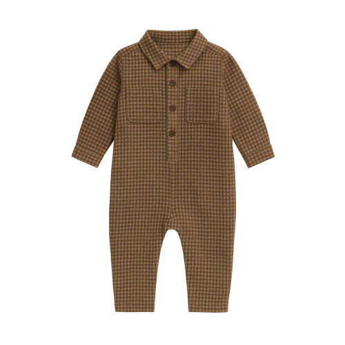 Chestnut Plaid - Bohdi Flannel Collared Romper
