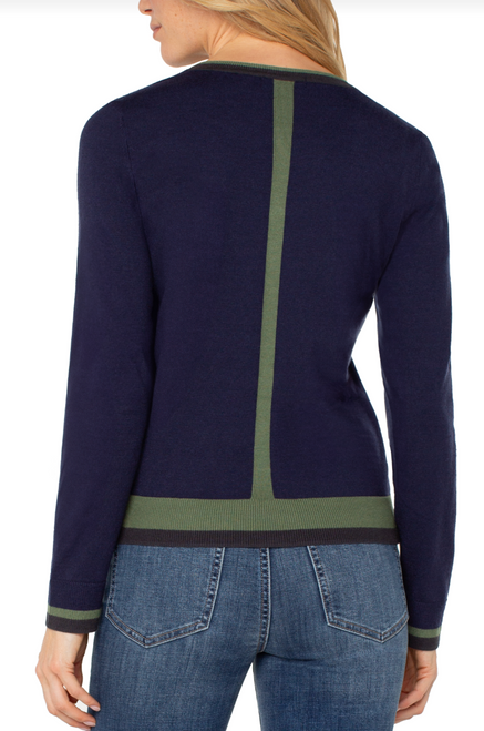 Color Block V-Neck Sweater