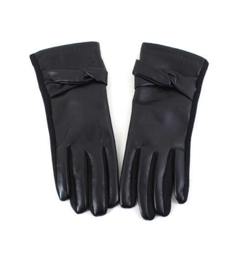 Criss Cross Vegan Leather Gloves