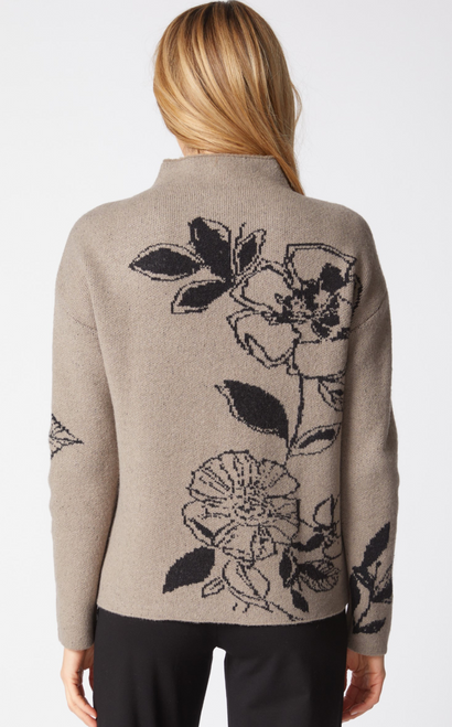 Habitat's Floral Foliage Mock Neck Sweater