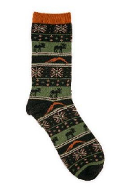 Moose Fairisle Festive Sock