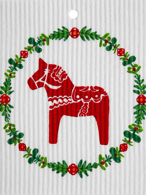 Dala Horse Red Swedish Dishcloth
