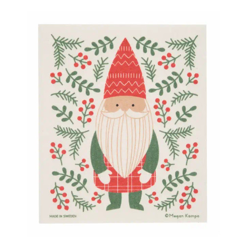 Christmas Gnome Santa Swedish Dishcloth