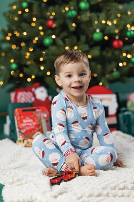 Blue Santa Glow in the Dark PJ Set