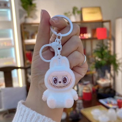Labubu Flocking Keychain White