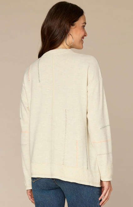 Democracy's Asymmetrical Hem with Stitching Sweater