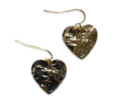 Minimalist Hammered Heart Earrings