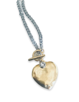 Heart Mixed Metal Necklace