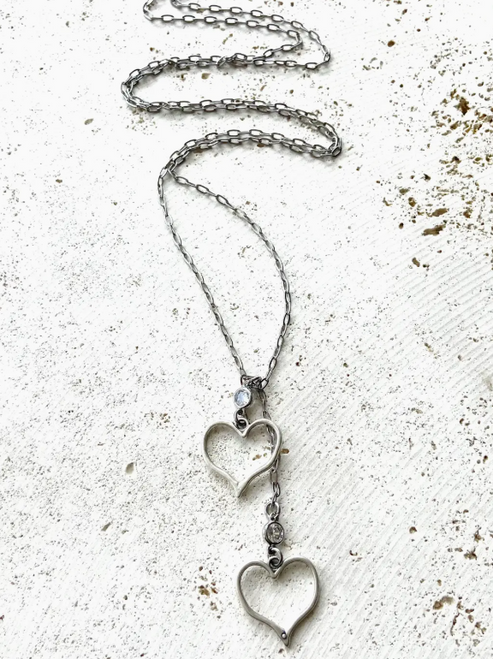 Double Heart Wrap Necklace