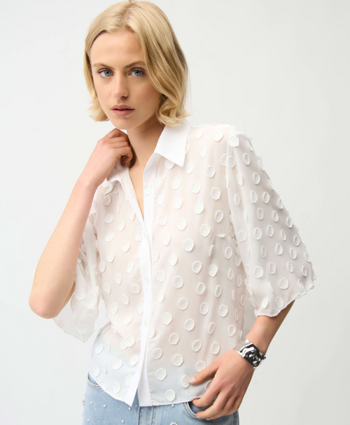 Joseph Ribkoff's 3D Dot Boxy Top