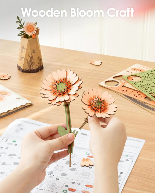 Orange Gerbera Daisy DIY Flower Kit