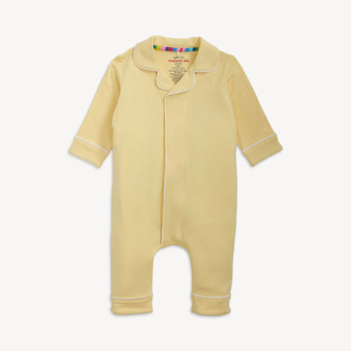 Stars Yellow Piped Magnetic Romper