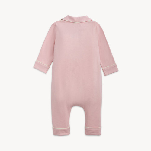 Blush Pink Piped Magnetic Romper