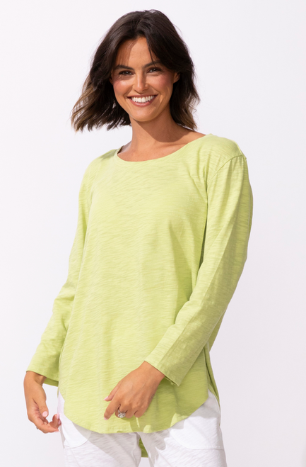 Kiwi Hi-Lo Cotton Slub Long Sleeve T-Shirt
