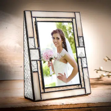 Ivory Opalescent Picture Frame 4x6 Vertical