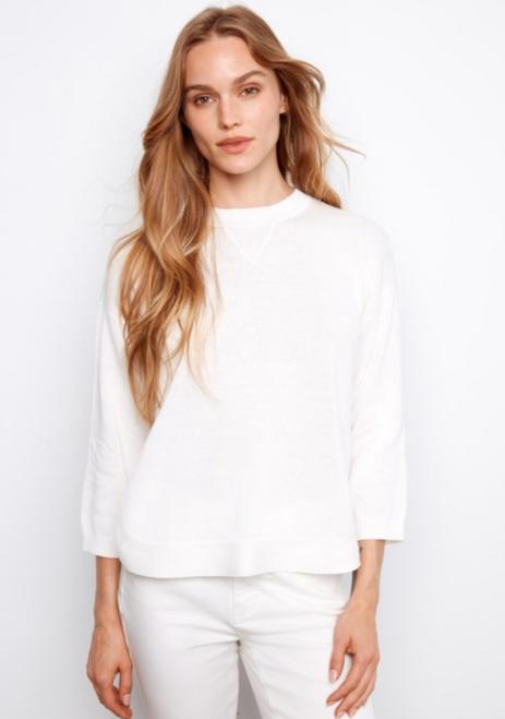 Curved Hem Crew Neck Sweater