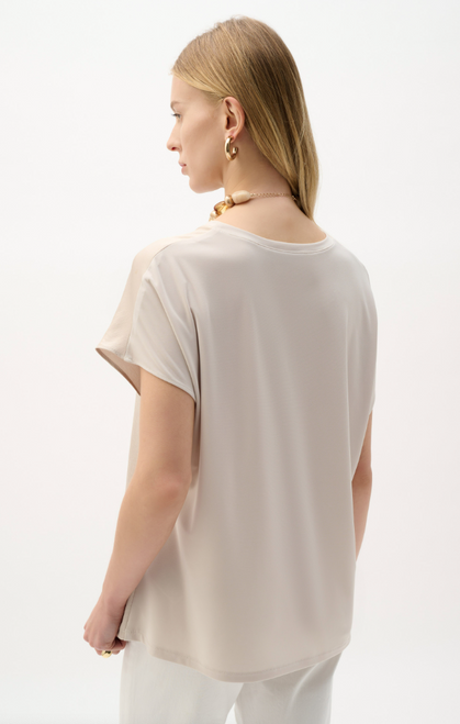 Satin And Silky Knit Straight Top