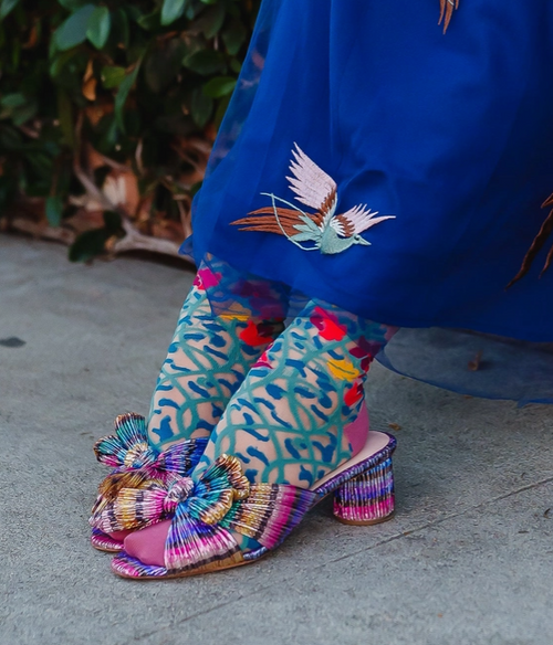 Tapestry Vines Sheer Crew Sock