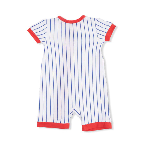 Angel Dear Baseball Stripe Shortie 2 Way Zipper Romper