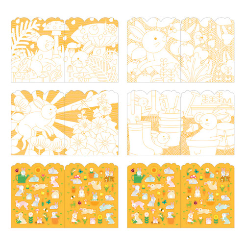Bunnies Coloring Book with Stickers