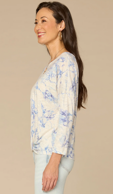 Marble 3/4 Twist Hem T-Shirt