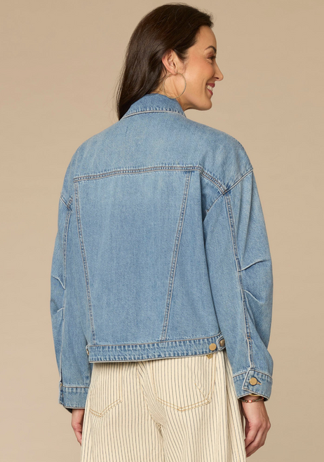 Denim Oversized Barrel Sleeve Jacket