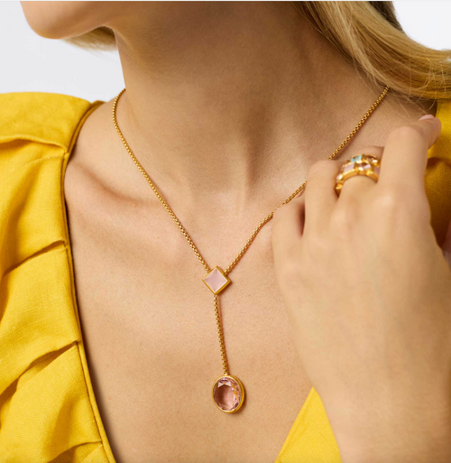 Jolie Lariat Necklace - Rose