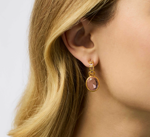 Julie Vos Jolie Hoop & Charm Earring - Rose