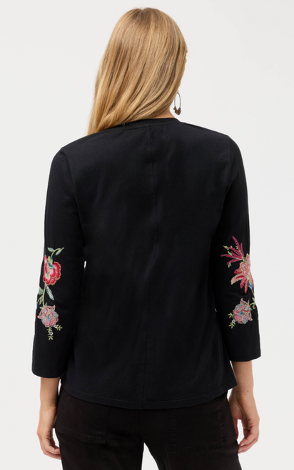 Johnny Was Trapunto 3/4 V-Neck T-Shirt