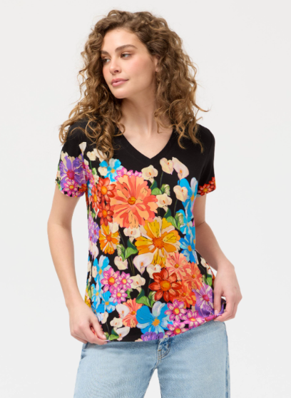Gerbera Floral Scarf Janie T-Shirt