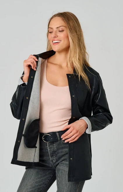 Mauritius Black Nadya Leather Jacket
