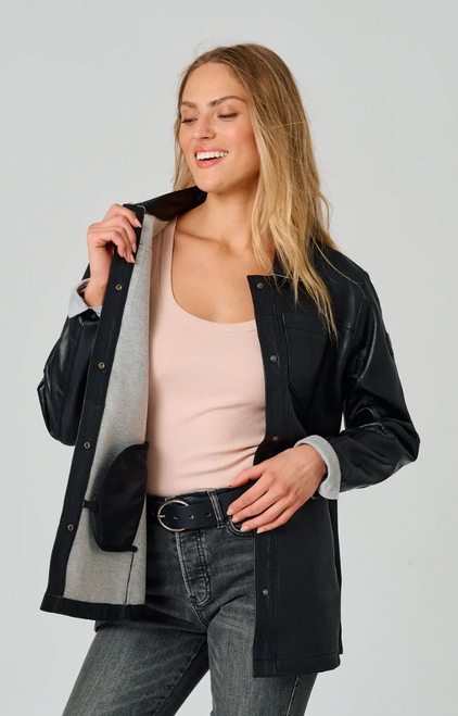 Mauritius Black Nadya Leather Jacket
