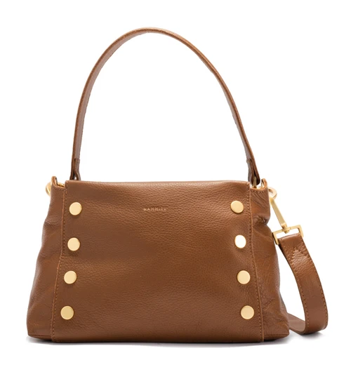 Mahogany Pebble, Brushed Gold Hardware with Red Zipper Bryant Medium Handbag
