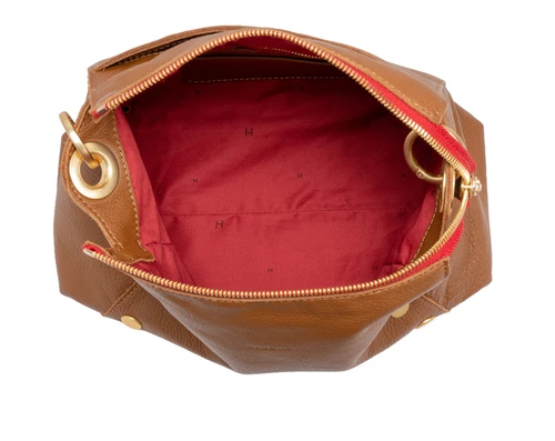 Mahogany Pebble with Red Zipper