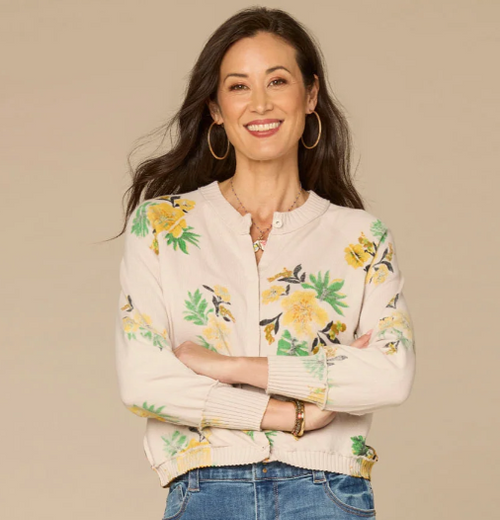 Pale Stone Sunflower Cardigan