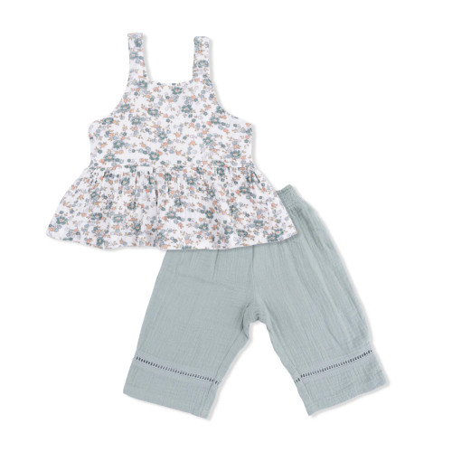 Camille Floral Tank + Pant Set