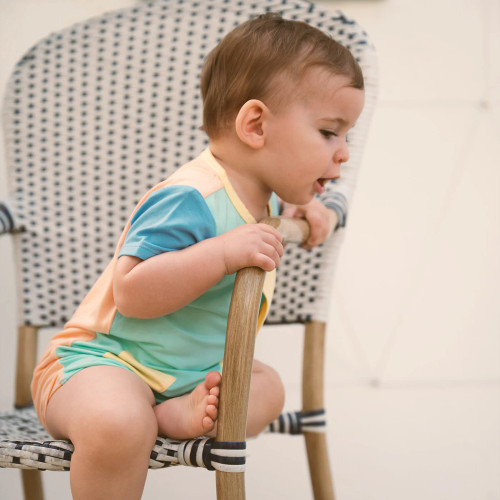 Aloe Colorblock Short Romper