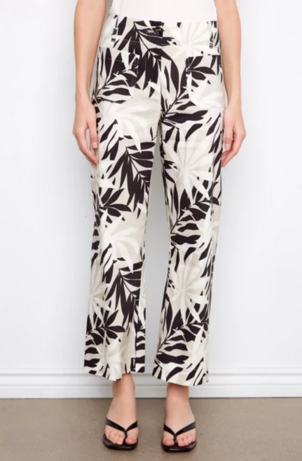 Charlie B's Leaflet Botanical Wide Leg Patch Pocket Pant