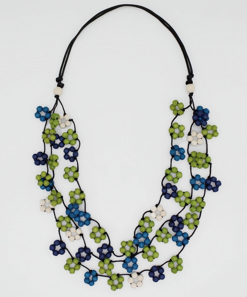 Shades of Blue Petite Flower Necklace